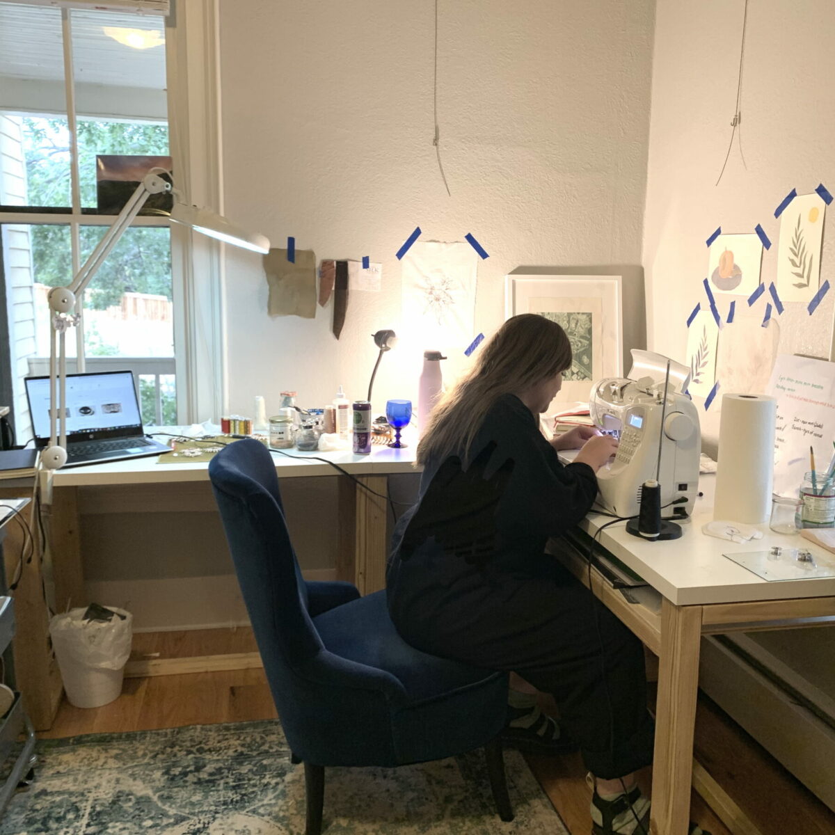Carly Owens at work at her studio at House of Serein Boulder